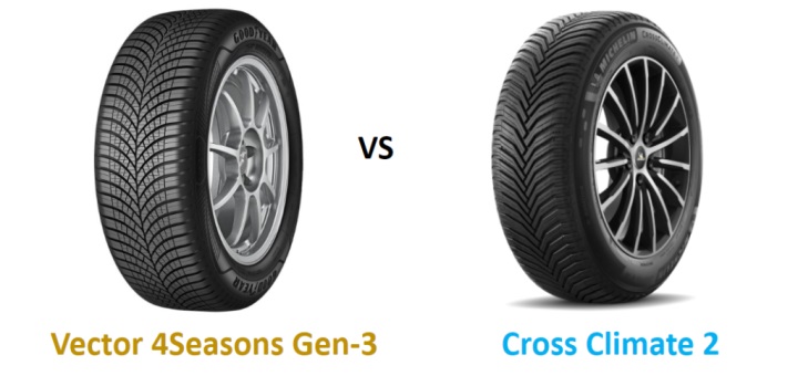 Wet or Dry? Goodyear Vector 4Seasons Gen vs Michelin Cross