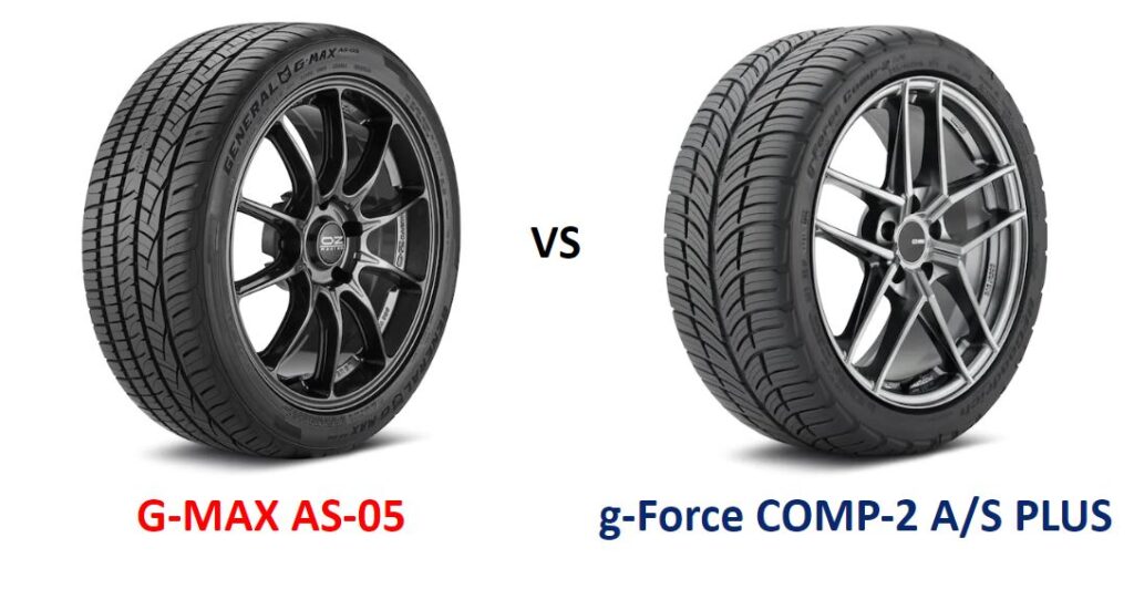 General G-MAX AS-05 vs BFGoodrich g-Force COMP-2 A/S PLUS