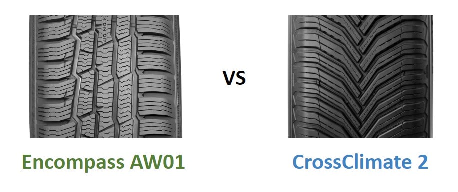 Nokian Encompass AW01 vs Michelin CrossClimate 2 pattern concept
