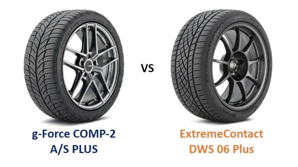 BFGoodrich G-force Comp-2 A/S plus vs Continental ExtremeContact DWS 06 plus