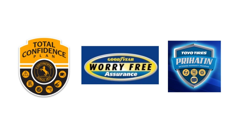 Continental's Total Confidence Plan vs Goodyear Worry Free Assurance vs Toyo's Prihatin Extended Warranty Program