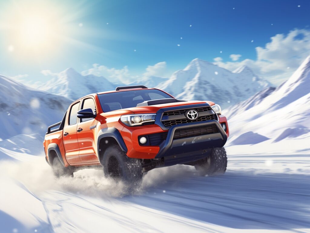 Toyota Hillux on snow