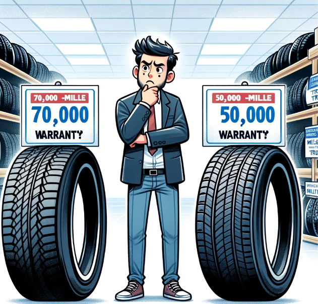 Which will you choose? Tire A :70,000-mile warranty, while Tire B : 50,000 miles