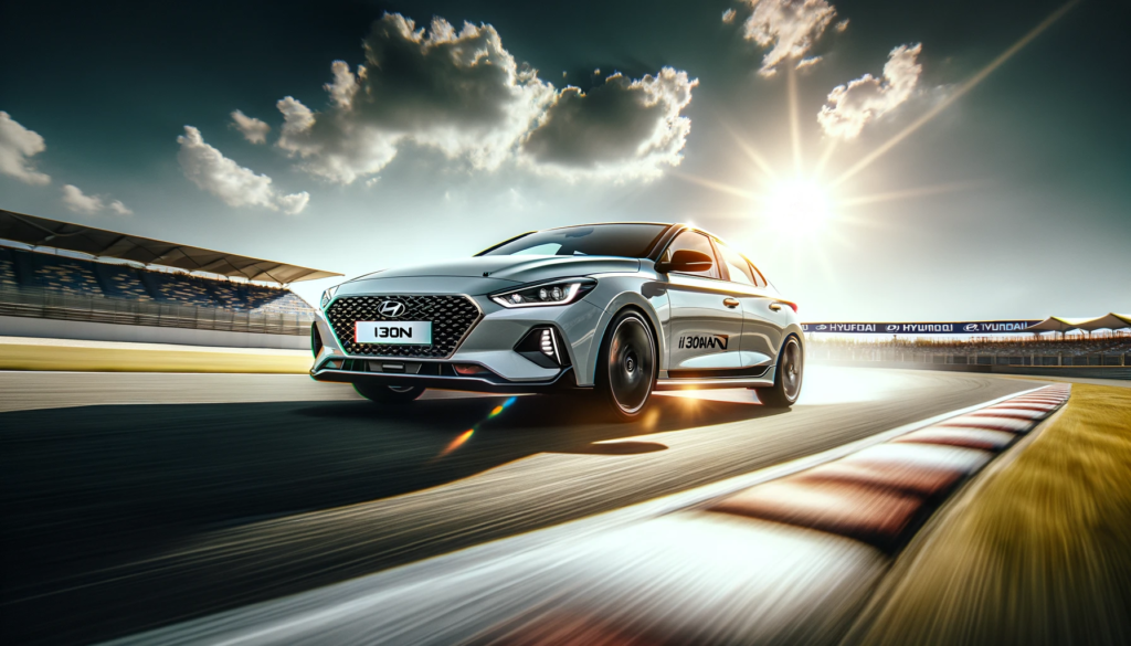Test vehicle Hyundia I30N on dry handling action