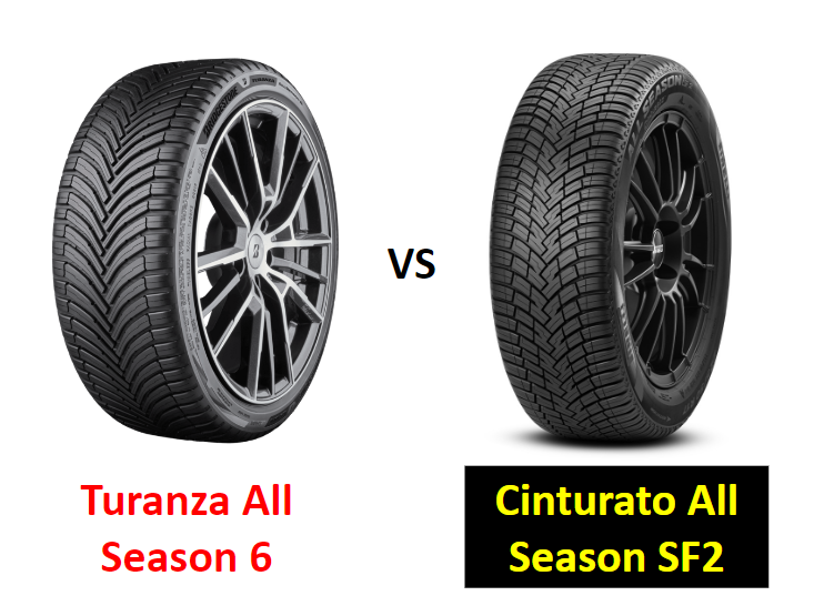 Bridgestone Turanza All Season 6 vs Pirelli Cinturato All Season SF2