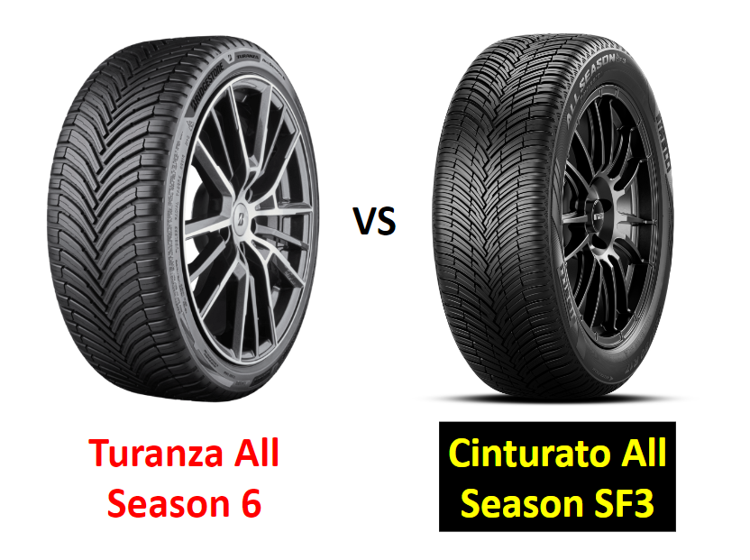 Bridgestone Turanza All Season 6 vs Pirelli Cinturato All Season SF3