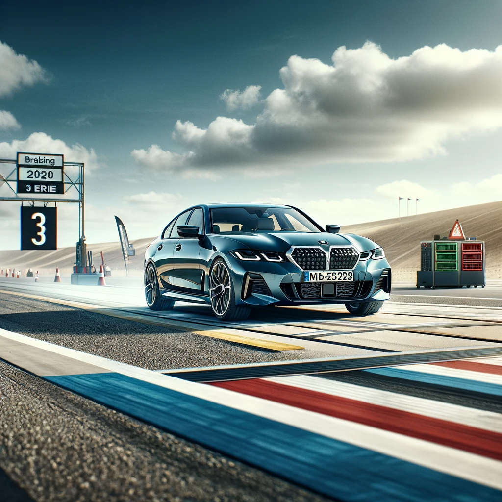 BMW 3 series on dry braking