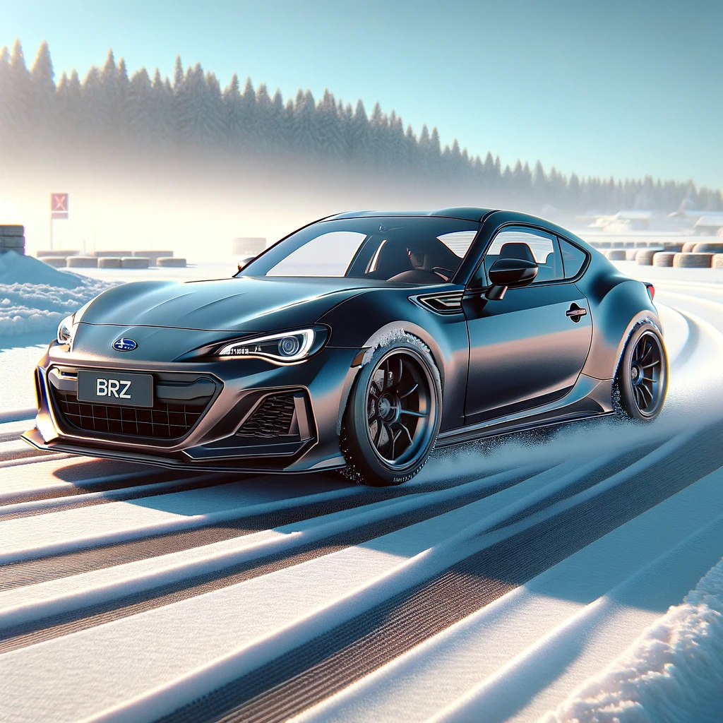 Testing Vehicle of choice: Subaru BRZ on snow handling action