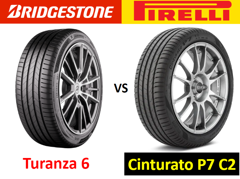 Bridgestone Turanza 6 vs Pirelli Cinturato P7 C2
