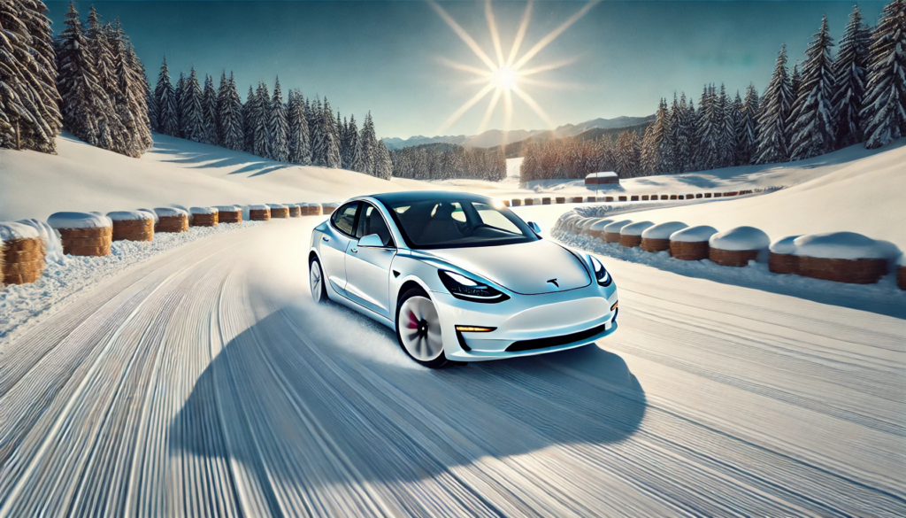 Testing Vehicle of choice: Tesla Model 3 Performance on snow handling
