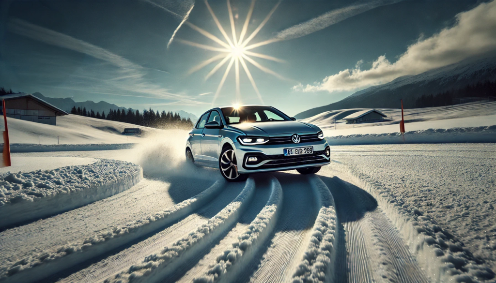 Testing Vehicle of choice: Volkswagen Polo series on snow handling track