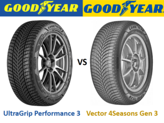 Goodyear UltraGrip Performance 3 vs Goodyear Vector 4Seasons Gen 3