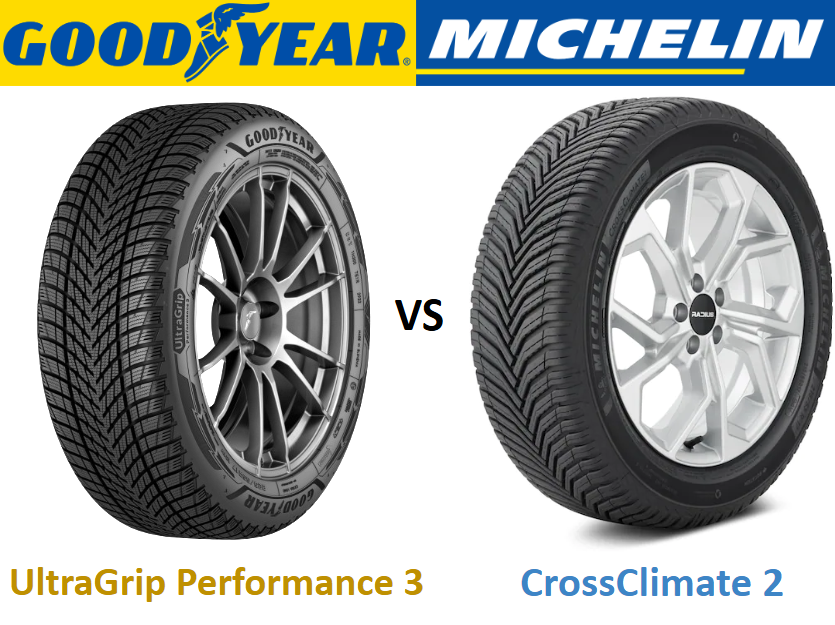 Goodyear UltraGrip Performance 3 vs Michelin CrossClimate 2