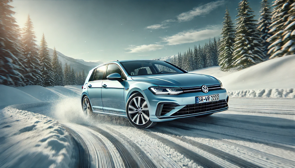 Testing Vehicle of Choice: VW Golf 8 on snow action