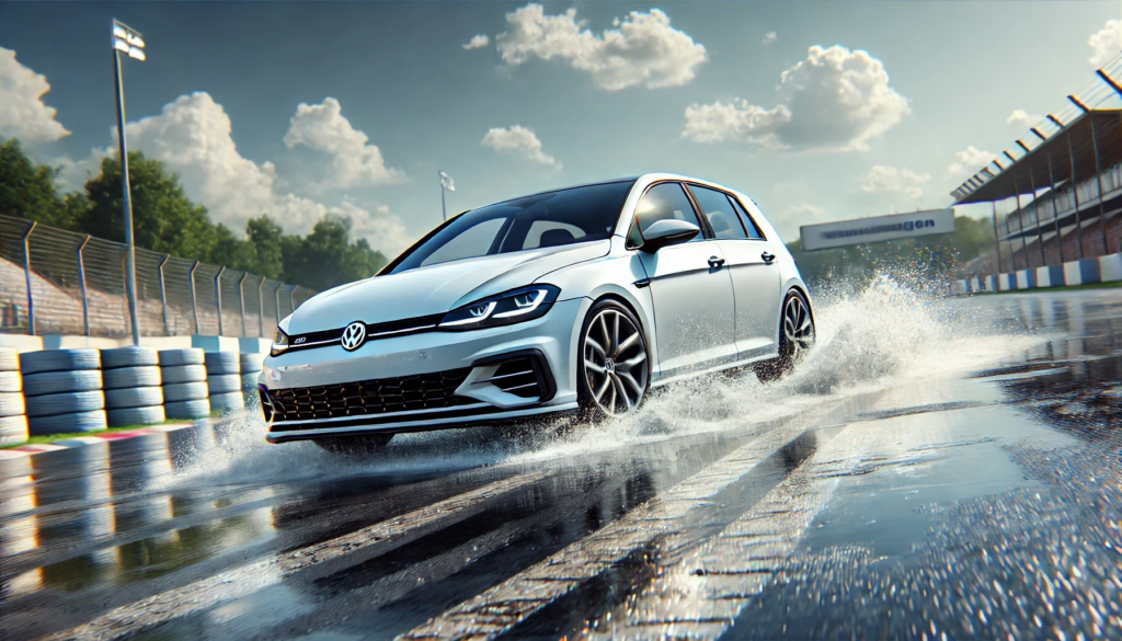 Testing vehicle of choice: Volkswagen Golf on wet handling