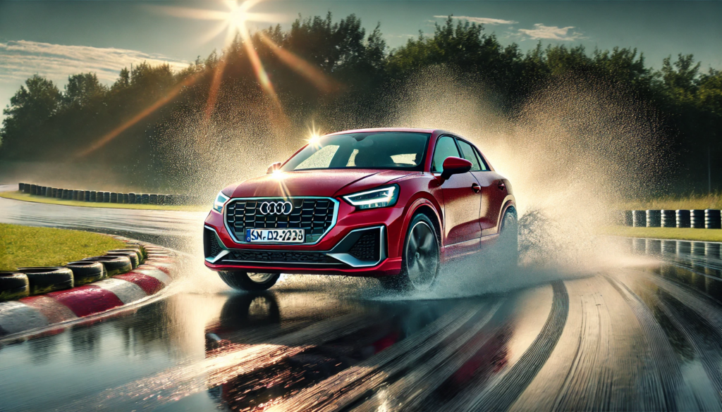 Testing Vehicle of Choice: Audi Q2 on wet handling action
