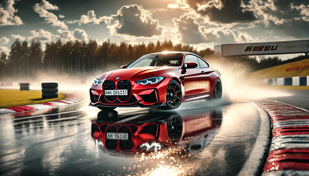 Testing Vehicle of Choice: G series BMW M4 on Wet Handling action.