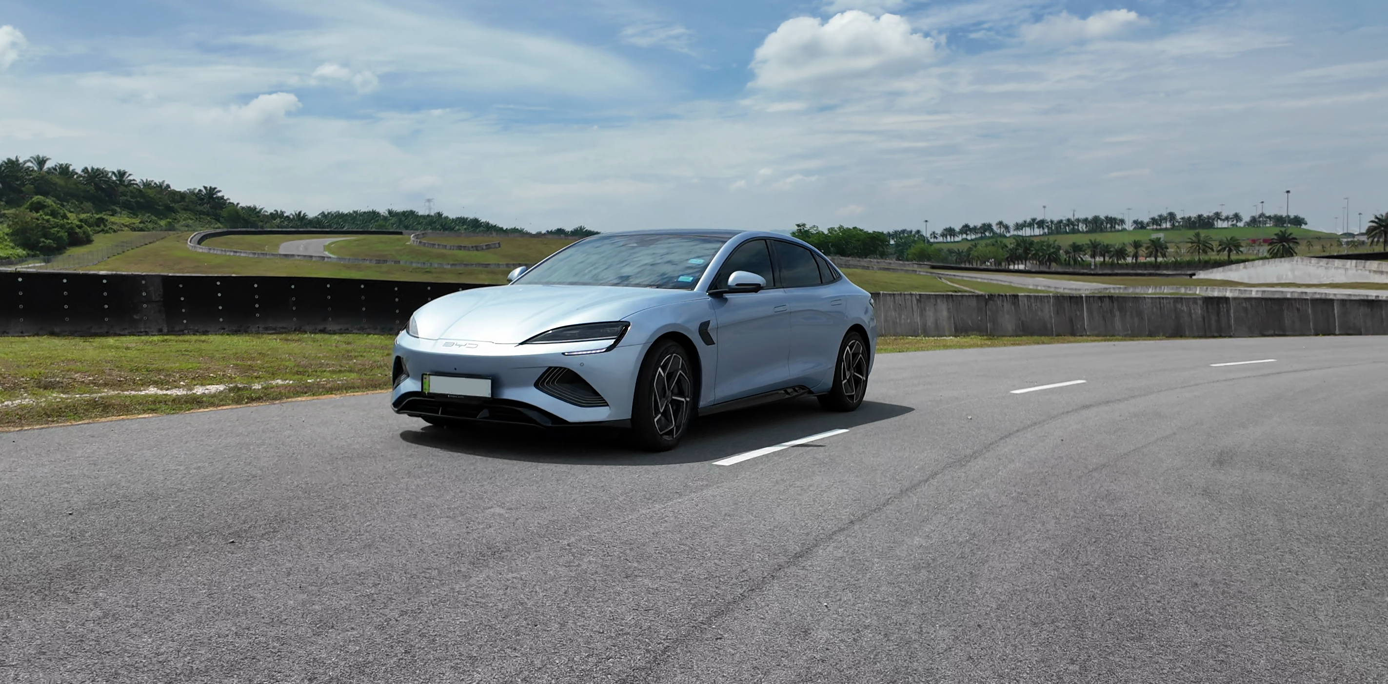 Testing vehicle of choice: BYD Seal on dry handling track