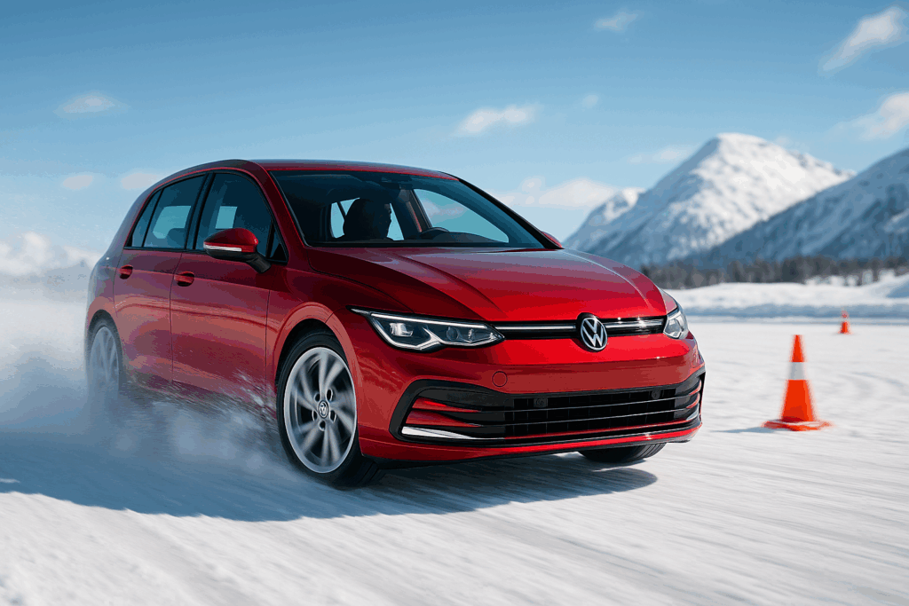 Testing Vehicle of Choice: Volkswagen Golf on Snow handling action