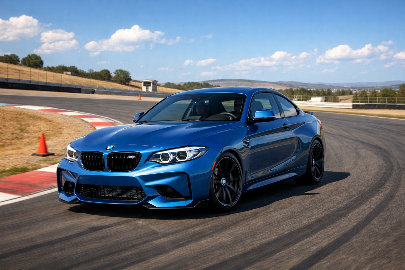 Testing Vehicle of choice: BMW M2 on a dry handling track.