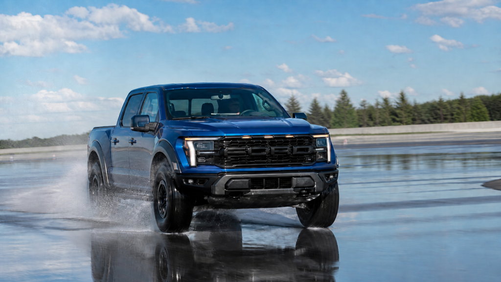 Testing Vehicle of Choice: Ford Raptor on wet handling action